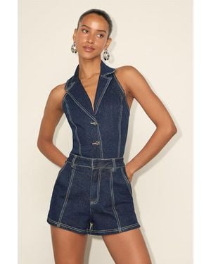 Lulus Lyris Dark Wash Denim High-Rise Shorts - Blue