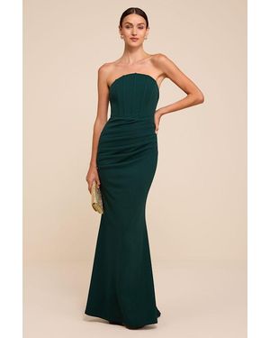 Lulus Laney Hunter Strapless Corset Maxi Dress - Blue