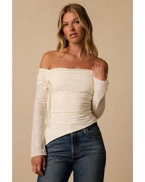 Lulus Janae Lace Off-The-Shoulder Top - Natural