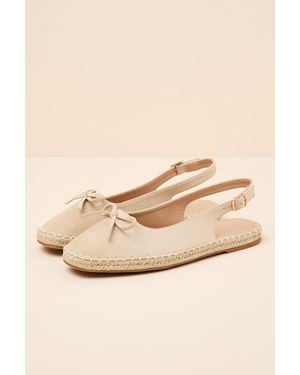 Lulus Risa Suede Slingback Flatform Espadrilles - Natural