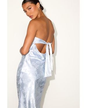 Lulus Impressive Favorite Jacquard Strapless Midi Dress - White