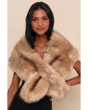 Lulus Always Posh Faux Fur Stole - Natural