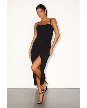 Lulus Always Turning Heads Bustier Tulip Midi Dress - Black