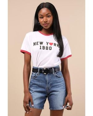 Levi's Baggy Medium Wash Denim High-Rise Long Shorts - Blue