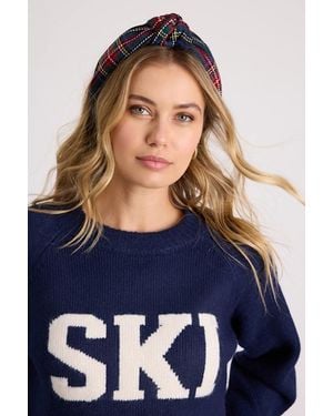 Shiraleah Tartan Multi Plaid Knotted Headband - Blue