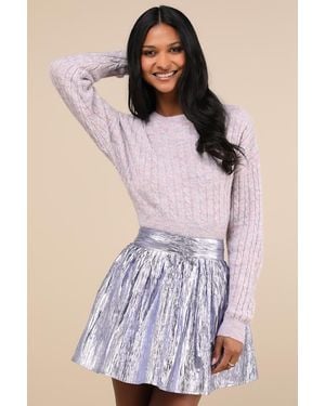 Lulus Celebrated Shine Metallic Mini Skirt - Purple