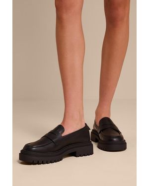 MIA Henrik Platform Penny Loafers - Black