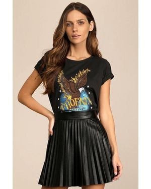 Lulus Better Luck Next Time Vegan Leather Pleated Mini Skirt - Black