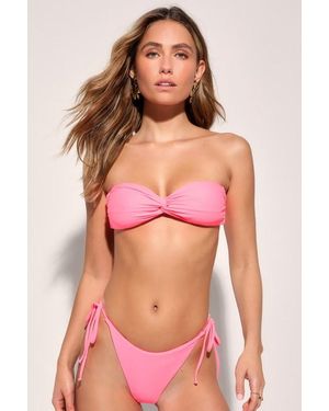 Lulus Beachside Plans String Bikini Bottoms - Pink