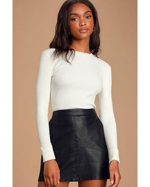 Lulus Basics Karlee Ribbed Knit Long Sleeve Jumper Top - Blue