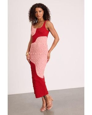 Lulus Instantly Adored Colour Block Textured Midi Dress