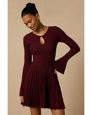 Lulus Magnolia Plum Keyhole Cutout Sweater Mini Dress - Red