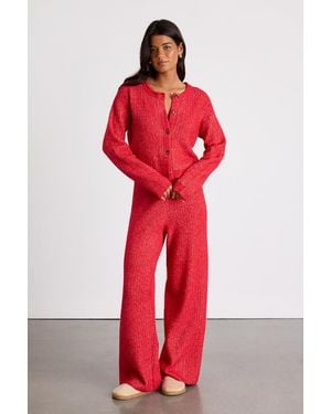 Lulus Carvalho Ribbed Knit Sweater Pants - Red