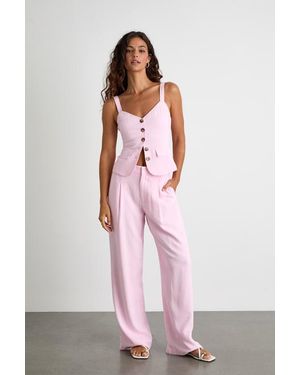 Lulus Tawny Mid-Rise Straight Leg Trousers - Pink