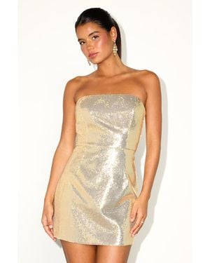 Lulus Pristine Dazzle Sequin Strapless Mini Dress - Metallic