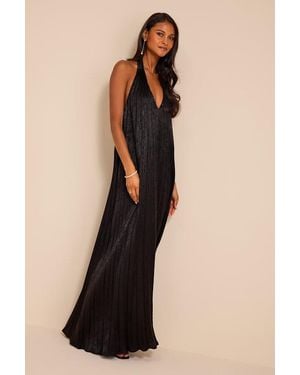 Lulus Gelsey Pleated Halter Shift Maxi Dress - Natural