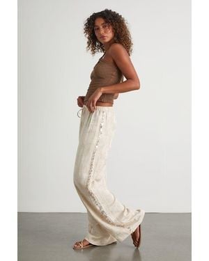 Lulus Cessa Brushed Seashell Drawstring Wide-Leg Pants - White