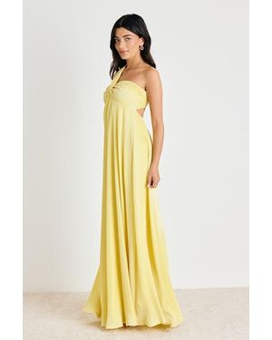 Lulus Georgianna Plisse Maxi Dress - Yellow