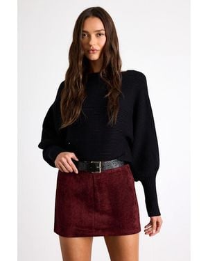 Lulus Axara Suede Mid-Rise Mini Skirt - Red
