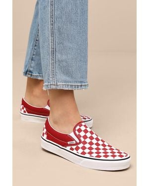 Vans Classic Chili Pepper Checkerboard Slip-On Trainers - Blue