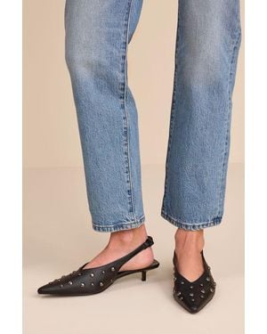 Lulus Josefina Studded Pointed-Toe Slingback Pumps - Natural