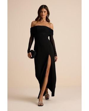 Lulus Rafaella Backless Off-The-Shoulder Maxi Dress - Natural