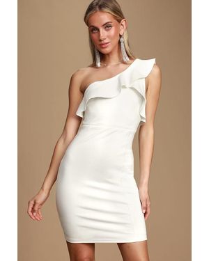 Lulus Asha One-Shoulder Bodycon Dress - Natural