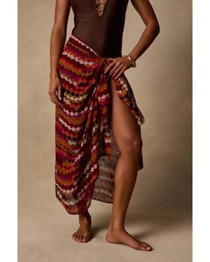 Lulus Balini Multi Print Swim Cover-Up Sarong - Brown
