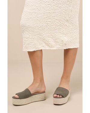Lulus O'Ahu 2 Suede Espadrille Platforms - Natural
