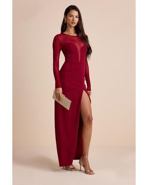 Lulus Impeccable Mystique Long Sleeve Maxi Dress - Red