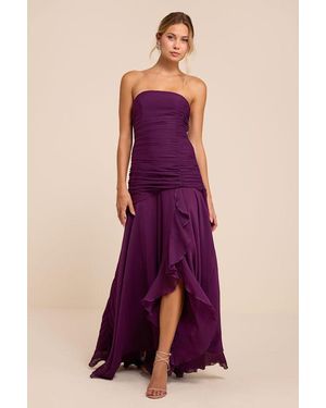 Lulus Zuri Plum Strapless Maxi Dress - Purple