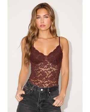 Lulus Tamela Lace Bustier Bodysuit - Brown