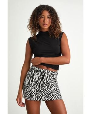 Lulus Joan And Zebra Mini Skirt - Multicolour