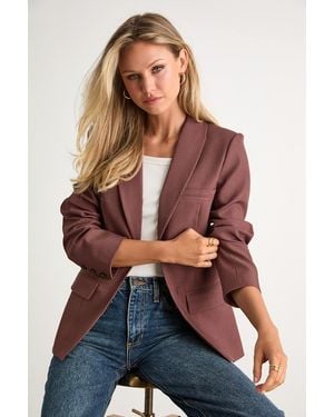 Lulus Polished Icon Fitted Blazer - Blue