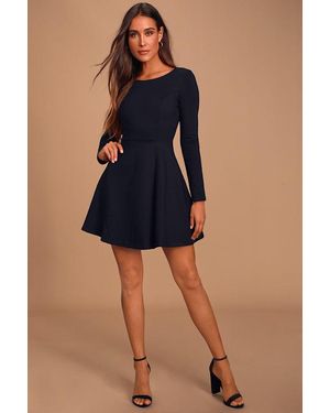 Lulus Forever Chic Long Sleeve Dress - Blue