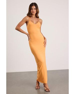 Lulus Palani Light Jersey Knit Maxi Dress - Orange