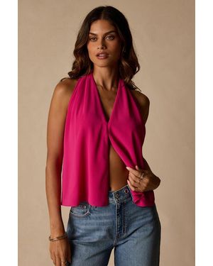 Lulus Kennedy Tie-Back Halter Tank Top - Red