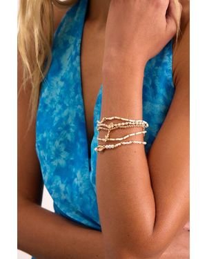 Lulus Garner Multi Beaded Five-Piece Bracelet Set - Blue
