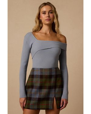 Lulus Sue Long Sleeve Asymmetrical Top - Blue