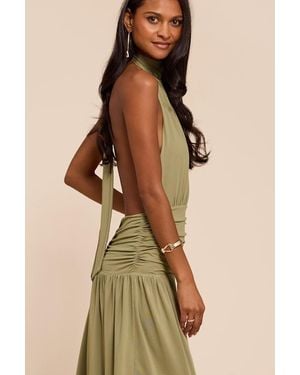 Lulus Reem Sage Jersey Knit Backless Maxi Dress - Natural