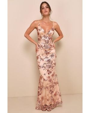 Lulus Shine Language Sequin Mermaid Maxi Dress - Pink