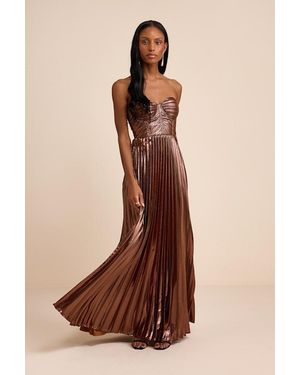 knee length dresses for ladies Rust Twin Printed Sleeveless Maxi Dress