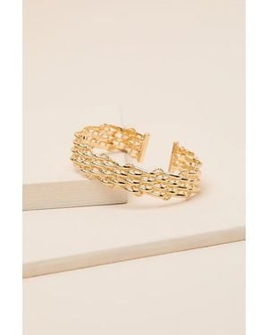 Lulus Mira 14Kt Woven Cuff Bracelet - Natural