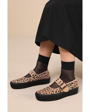Vans Mary Jane Creeper Grunge Core Leopard Flatforms - Natural