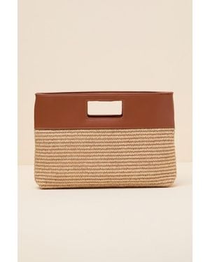 Lulus Mendoza Raffia Crossbody Clutch - Natural