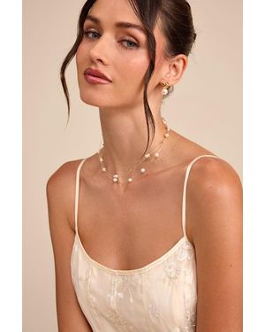 Lulus Kelly Pearl Layered Necklace - Natural