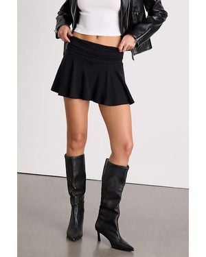 Lulus Celida Jersey Knit Low-Rise Micro Mini Skort - White