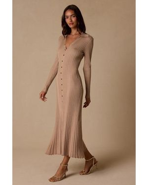 Lulus Quincy Collared Jumper Dress - Natural