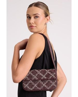 Lulus Sylvia Beaded Rhinestone Shoulder Bag - Red