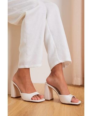 Lulus Preslie Satin High Heel Slide Sandals - Brown